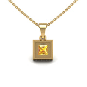 Heavenly Halo Pendant - Yellow Sapphire Princess