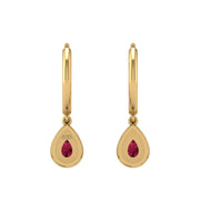 Mystic Hoop Earrings - Halo - Ruby Pear