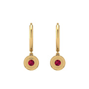 Mystic Hoop Earrings - Halo - Ruby Round
