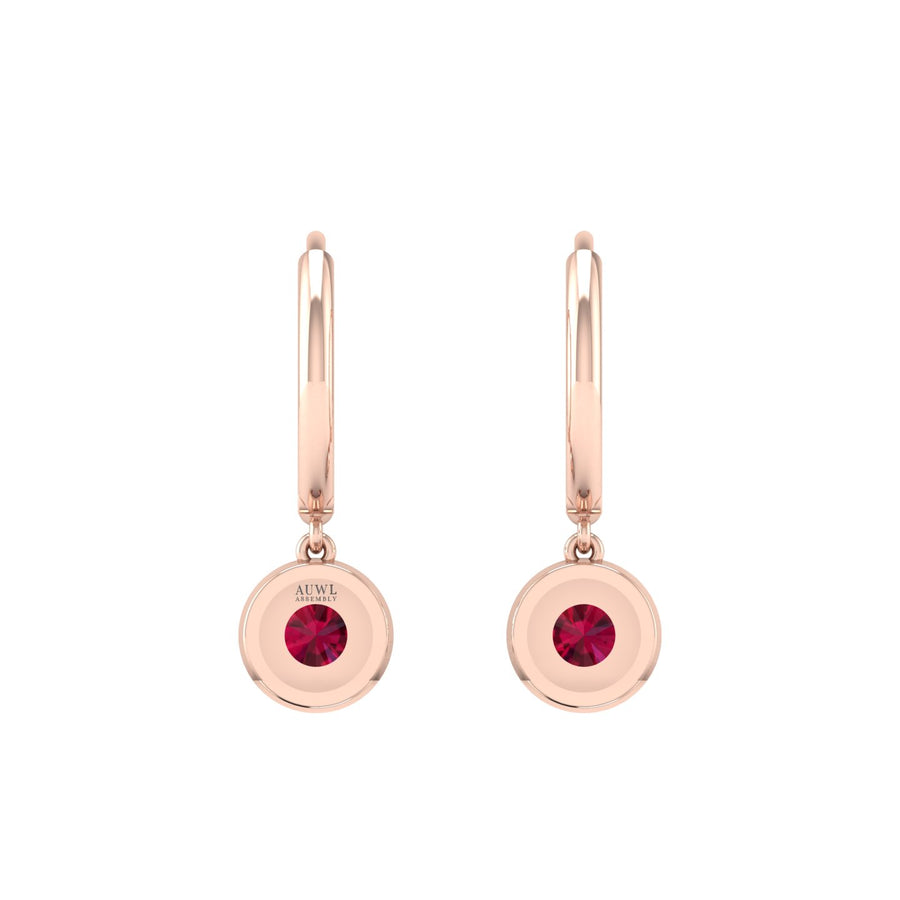 Mystic Hoop Earrings - Halo - Ruby Round