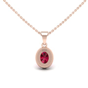 Heavenly Halo Pendant - Ruby Oval
