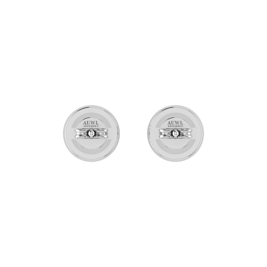 Cosmic Stud Earrings - Halo - Yellow Sapphire Round