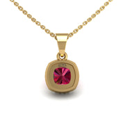 Heavenly Halo Pendant - Ruby Cushion