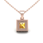 Divine Halo Pendant - Yellow Sapphire Princess