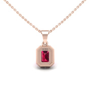 Divine Halo Pendant - Ruby Emerald