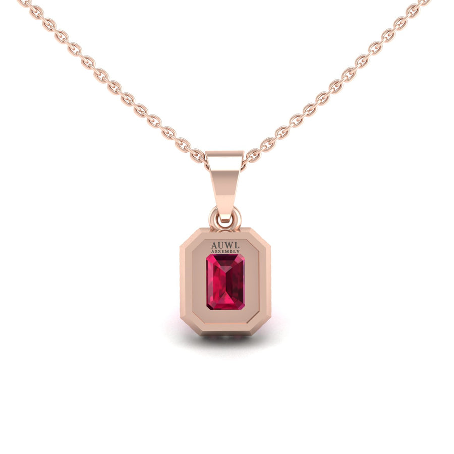 Divine Halo Pendant - Ruby Emerald