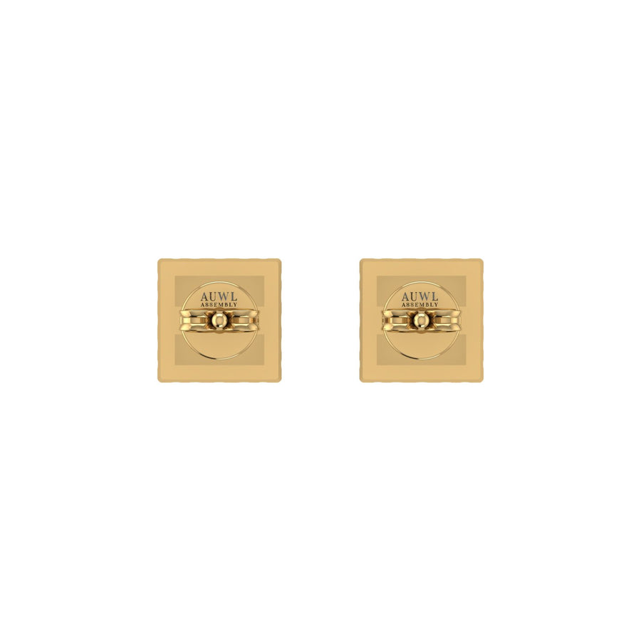Cosmic Stud Earrings - Halo - Yellow Sapphire Princess