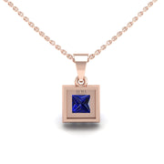 Divine Halo Pendant - Blue Sapphire Princess