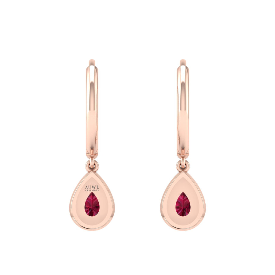 Mystic Hoop Earrings - Halo - Ruby Pear