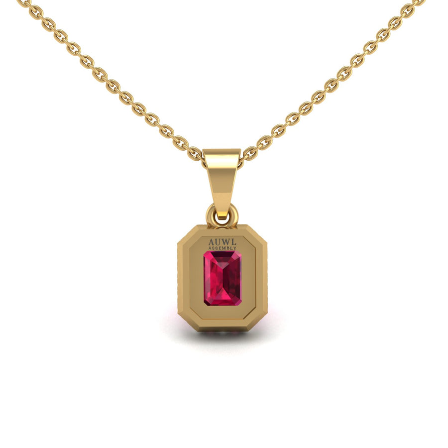 Heavenly Halo Pendant - Ruby Emerald