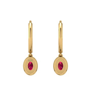 Mystic Hoop Earrings - Halo - Ruby Oval