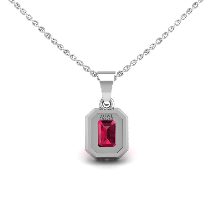Divine Halo Pendant - Ruby Emerald