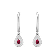 Mystic Hoop Earrings - Halo - Ruby Pear