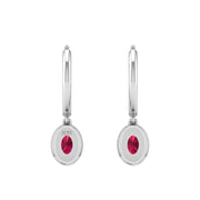 Mystic Hoop Earrings - Halo - Ruby Oval