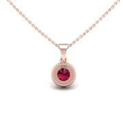 Divine Halo Pendant - Ruby Round