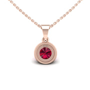 Heavenly Halo Pendant - Ruby Round