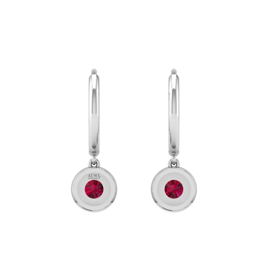 Mystic Hoop Earrings - Halo - Ruby Round