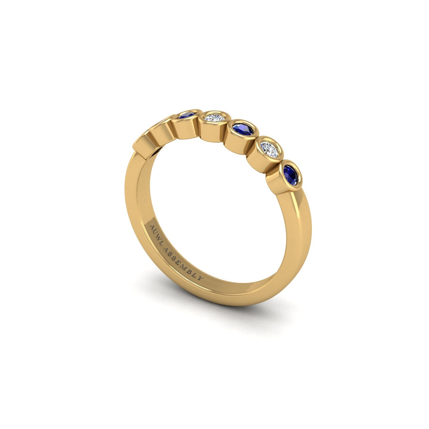 Seven Stone Band in Yellow Gold | AUWL Assembly