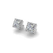 Diamond Stud Earrings in Princess Cut 18k white gold, Zodiac Birthstone Ring, designed for women, perfect astrology jewelry from Celestial Vibe collection at AUWL assembly