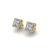 Diamond Stud Earrings in Princess Cut 18k yellow gold, Zodiac Birthstone Ring, designed for women, perfect astrology jewelry from Celestial Vibe collection at AUWL assembly