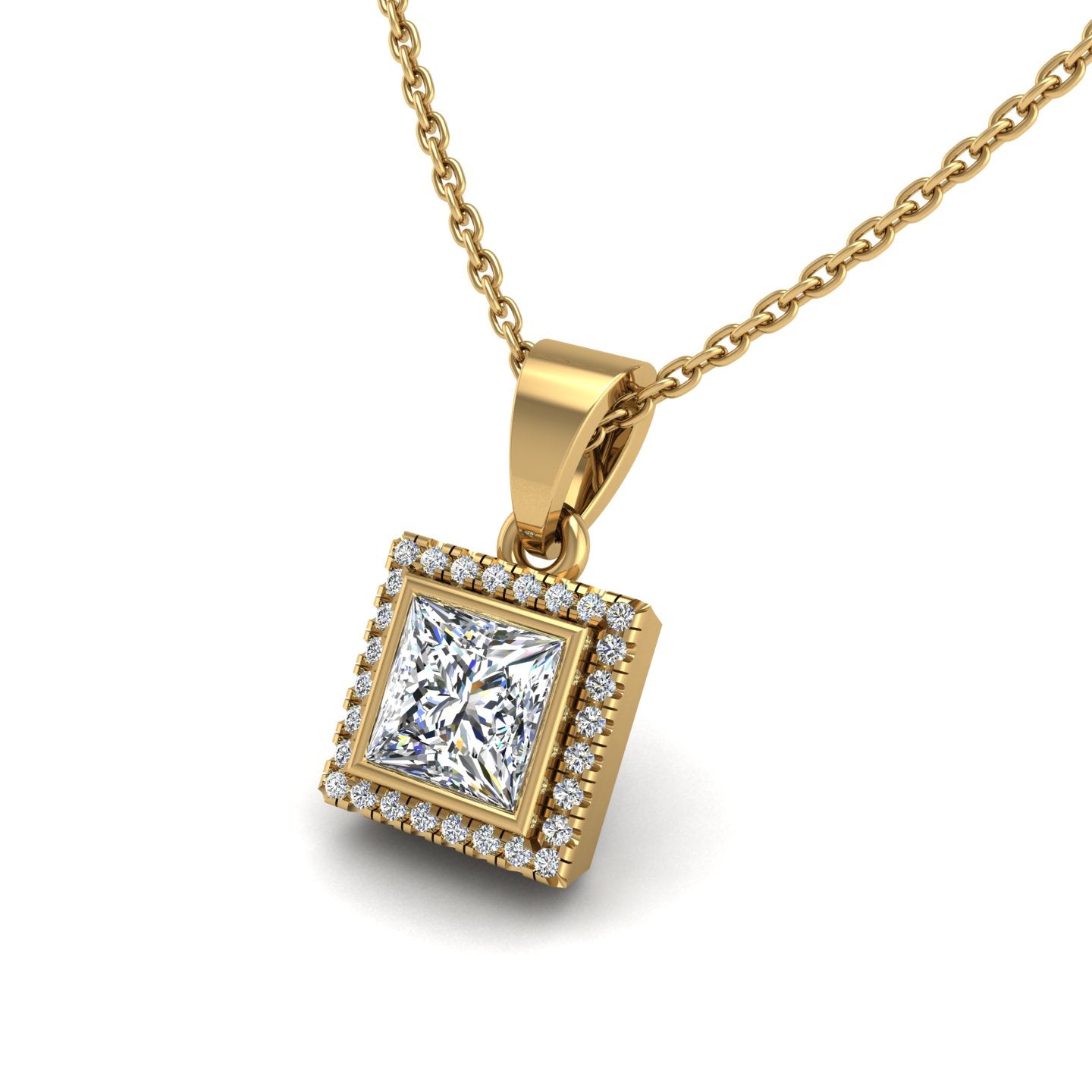 18k yellow gold Zodiac birthstone gold chain necklace with diamond gemstone, designed for women, perfect astrology jewelry from Celestial Vibe collection at AUWL Assembly