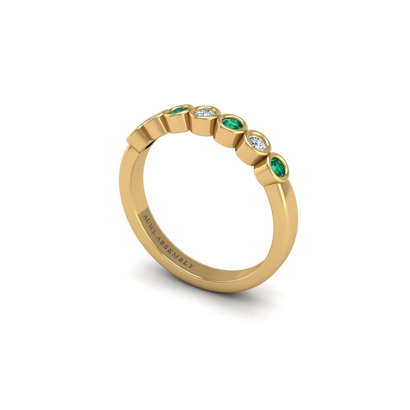 Seven Stone Band in Yellow Gold | AUWL Assembly