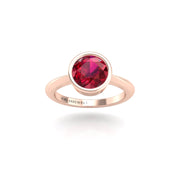 Celestial Solitaire Ring - Ruby Round