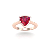 Celestial Solitaire Ring - Ruby Trillion