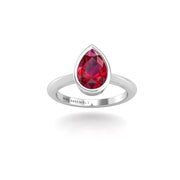 Celestial Solitaire Ring - Ruby Pear