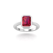 Celestial Solitaire Ring - Ruby Emerald