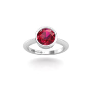 Celestial Solitaire Ring - Ruby Round