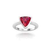 Celestial Solitaire Ring - Ruby Trillion