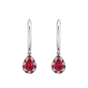 Mystic Hoop Earrings - Halo - Ruby Pear