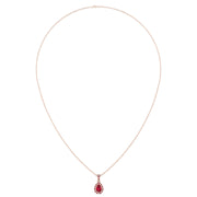 Heavenly Halo Pendant - Ruby Pear