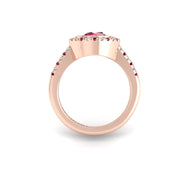 Starry Halo Ring - Ruby Round