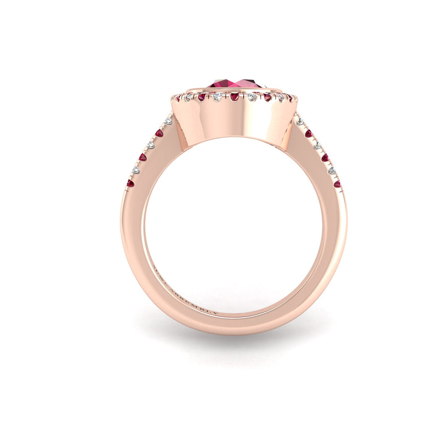 Starry Halo Ring - Ruby Round