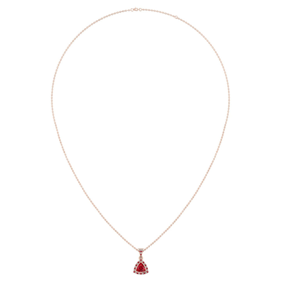 Heavenly Halo Pendant - Ruby Trillion