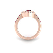 Starry Halo Ring - Ruby Oval