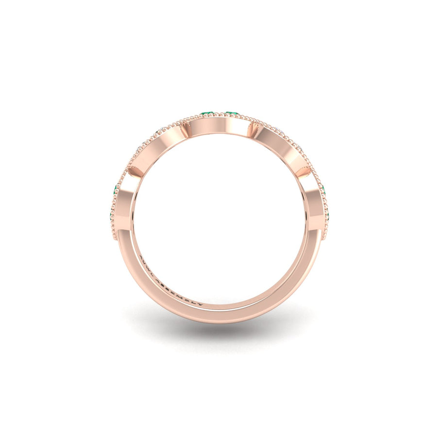 Leaf of Promise Laurel Band - Emerald Round