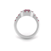 Starry Halo Ring - Ruby Emerald