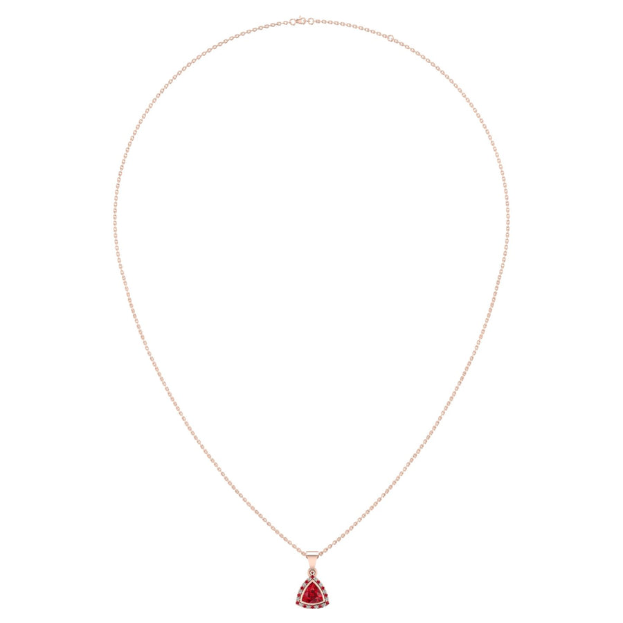 Divine Halo Pendant - Ruby Trillion