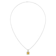 Heavenly Halo Pendant - Yellow Sapphire Princess