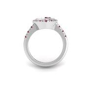 Starry Halo Ring - Ruby Trillion