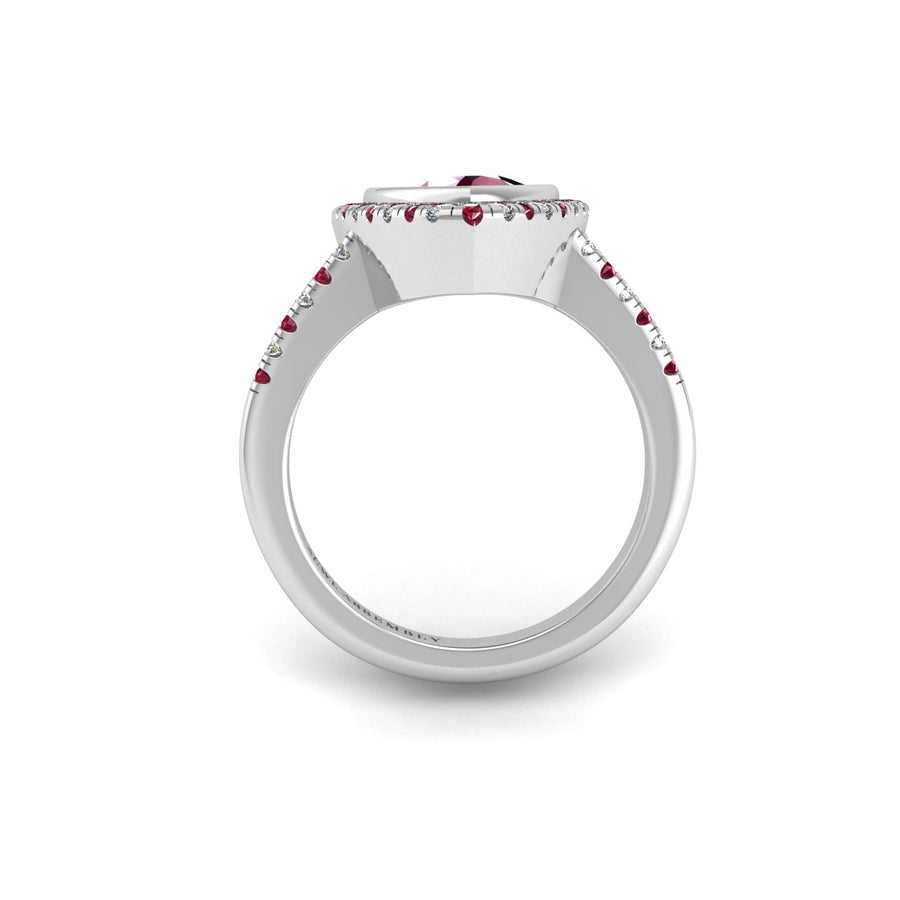 Starry Halo Ring - Ruby Trillion