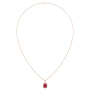 Divine Halo Pendant - Ruby Emerald