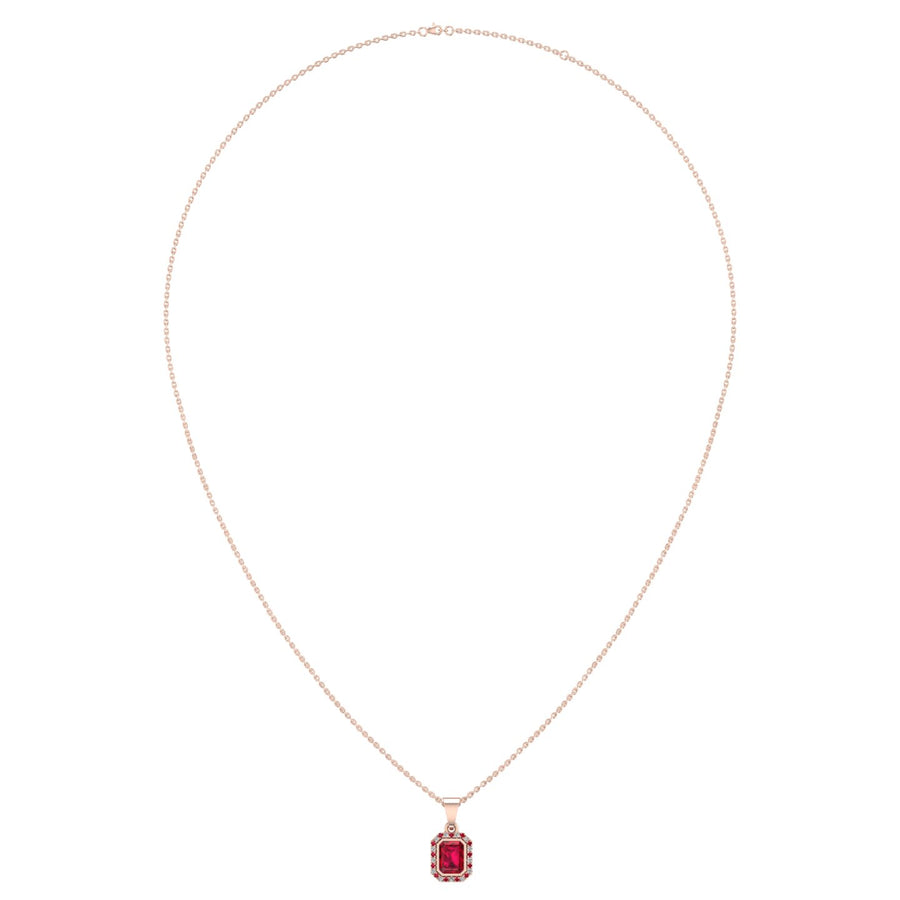Divine Halo Pendant - Ruby Emerald
