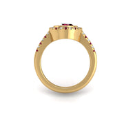 Starry Halo Ring - Ruby Oval