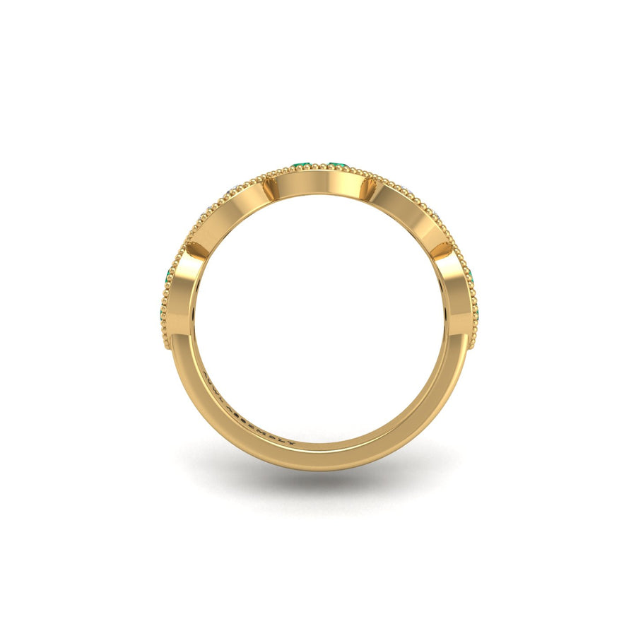 Leaf of Promise Laurel Band - Emerald Round