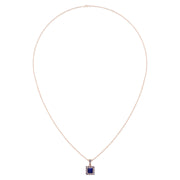 Heavenly Halo Pendant - Blue Sapphire Princess