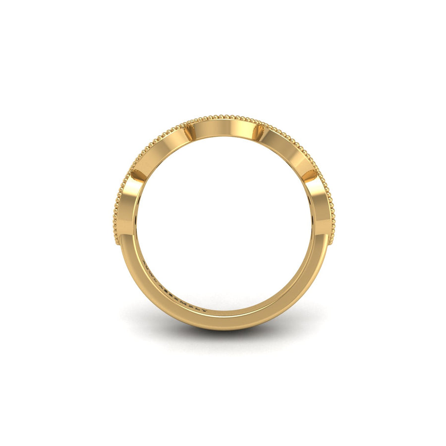 Leaf of Promise Laurel Band - Yellow Sapphire Round